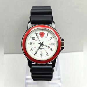 Mens Quest Army Military Style Date Watch 3ATM Quartz LDW-50 New Battery
